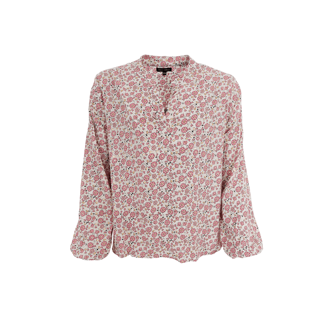 Bluse m/blomsterprint - rosa - Many Colors