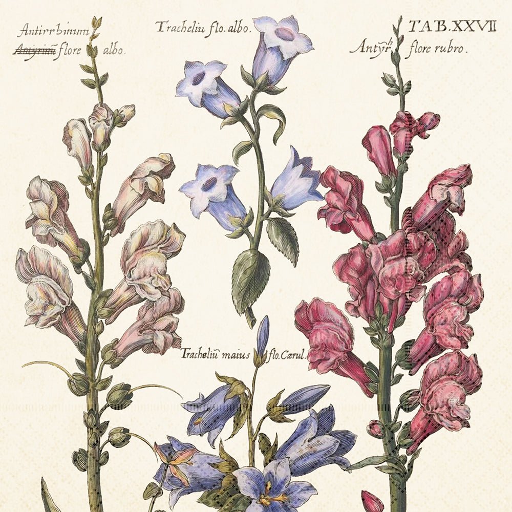 Lunchservietter - 33x33 cm / Blå blomster - Many Colors