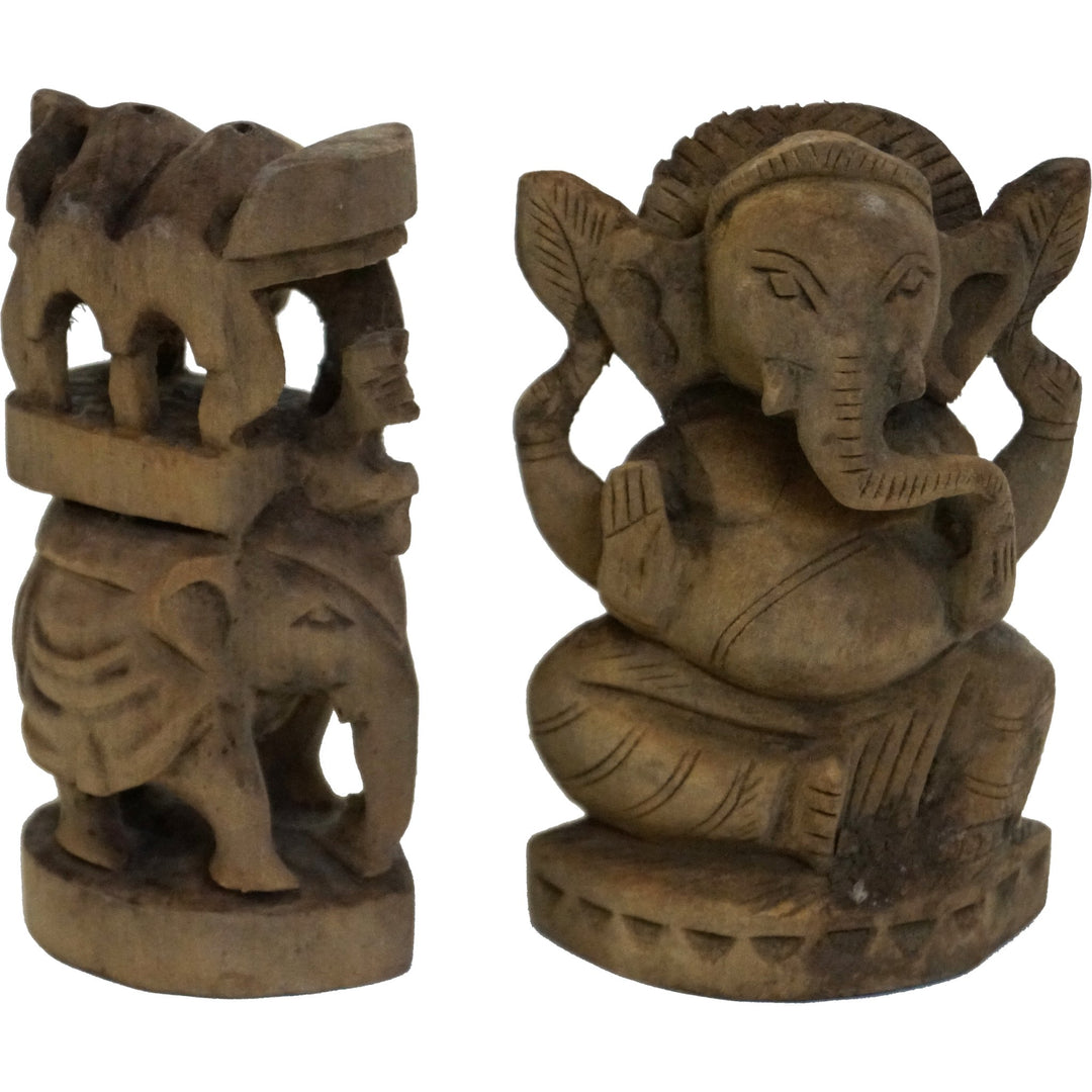 Many-Colors-Trademark-Figurer-Håndlaget-trefigur-av-Ganesh-og-elefant