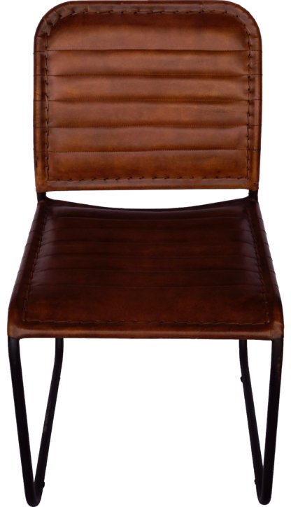Many-Colors-Trademark-Spisebordstoler-og-loungestoler-Kenn-stol-–-brunt-skinn