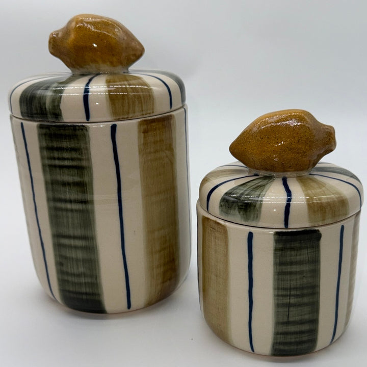 Håndmalt krukke Zesty L