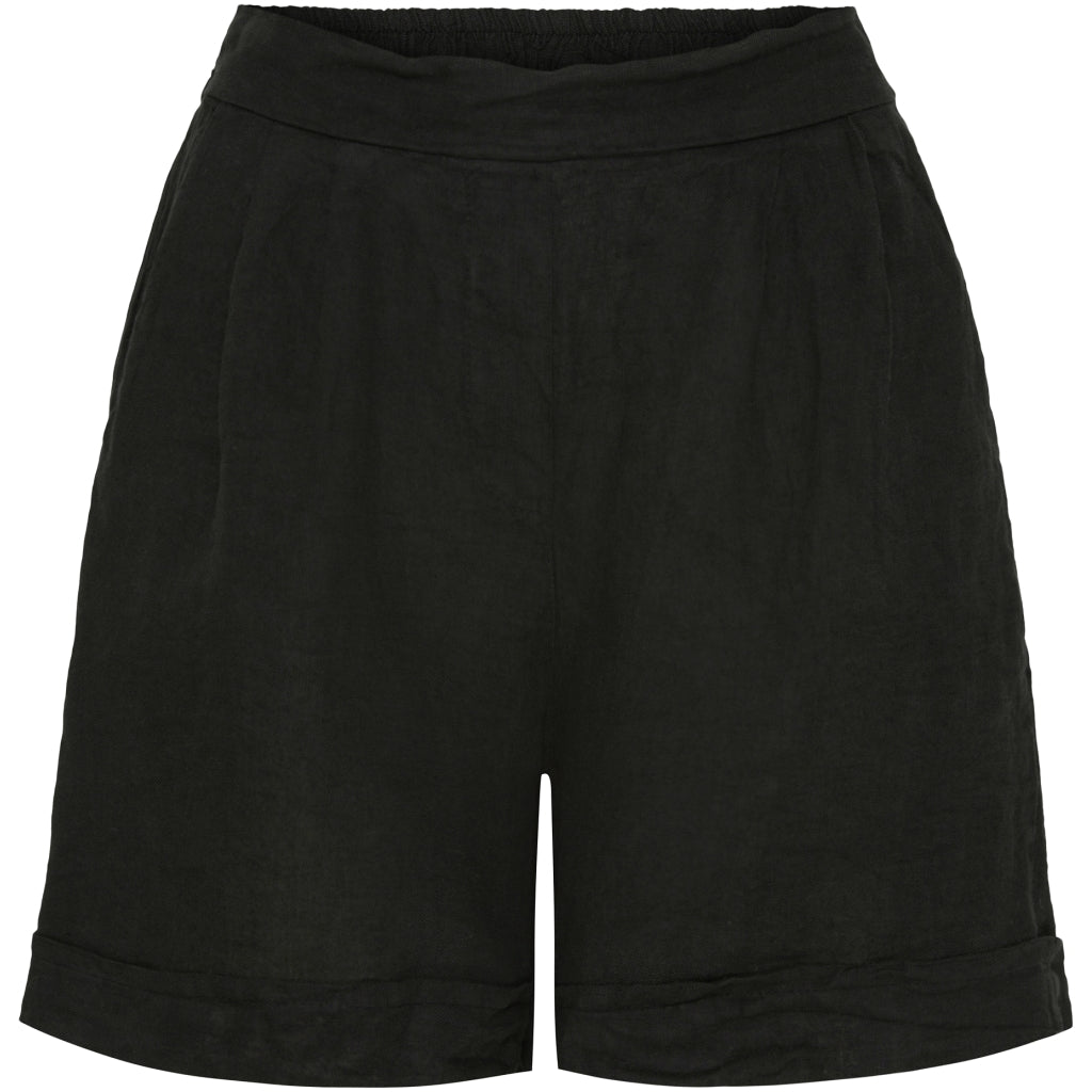 Shorts i 100% lin - svart