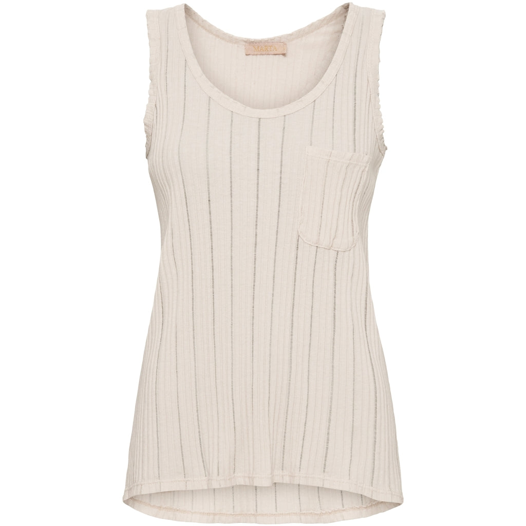 Singlet med lomme - beige