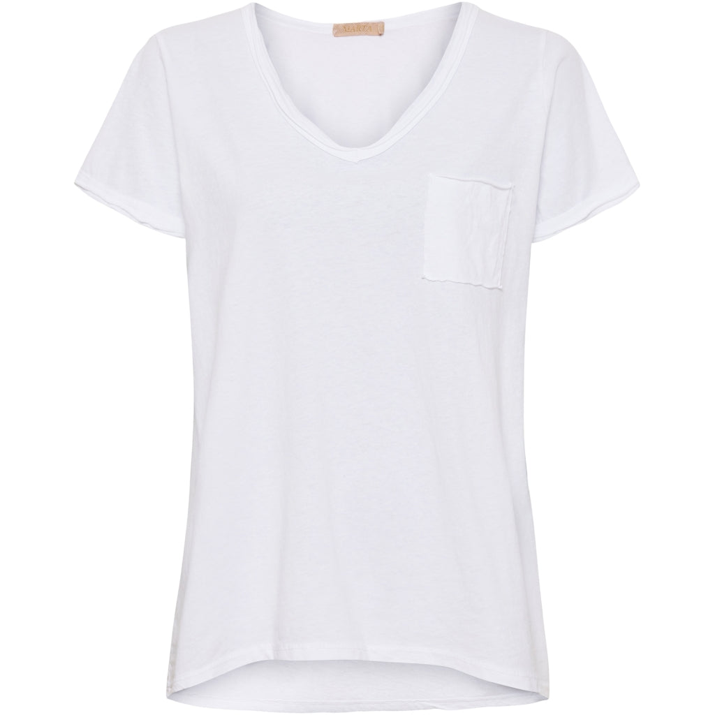 T-shirt med lomme - hvit