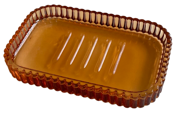 Såpeskål, glass - 13,5x9 cm / Bärnsten