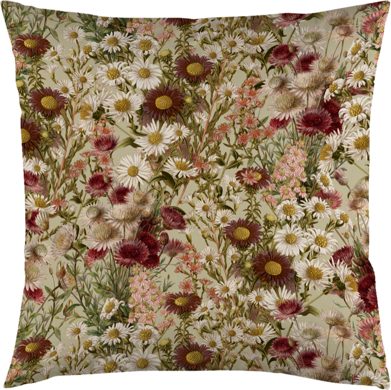Putetrekk - 50x50 cm / lilla blomster
