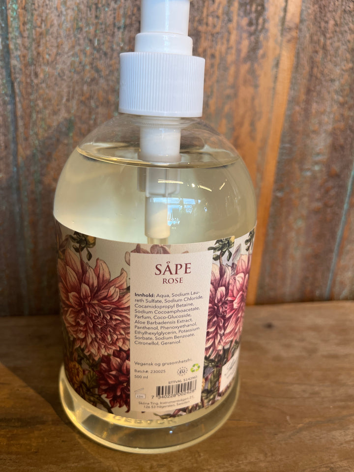 Pumpesåpe, 500 ml - Rose / lillla blomsterr - dahlia