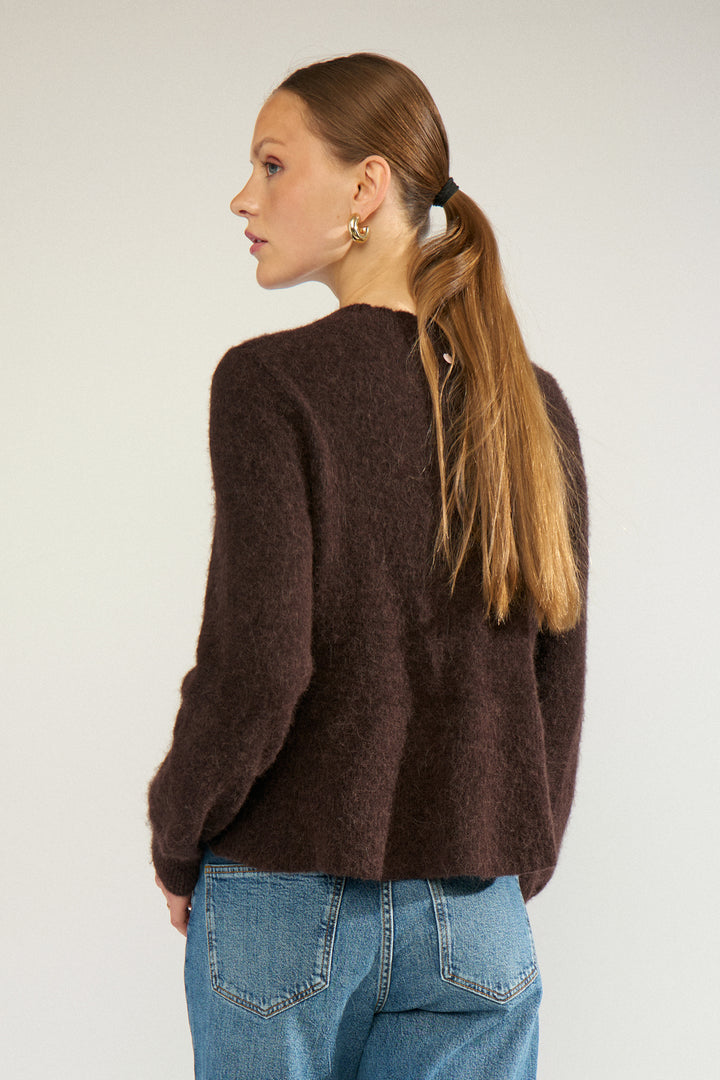 Nusuri peplum genser - black coffee