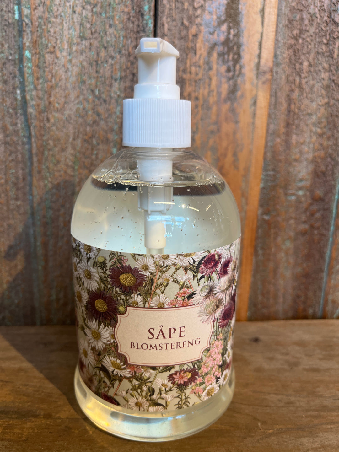Pumpesåpe, 500 ml - blomstereng / lilla blomster