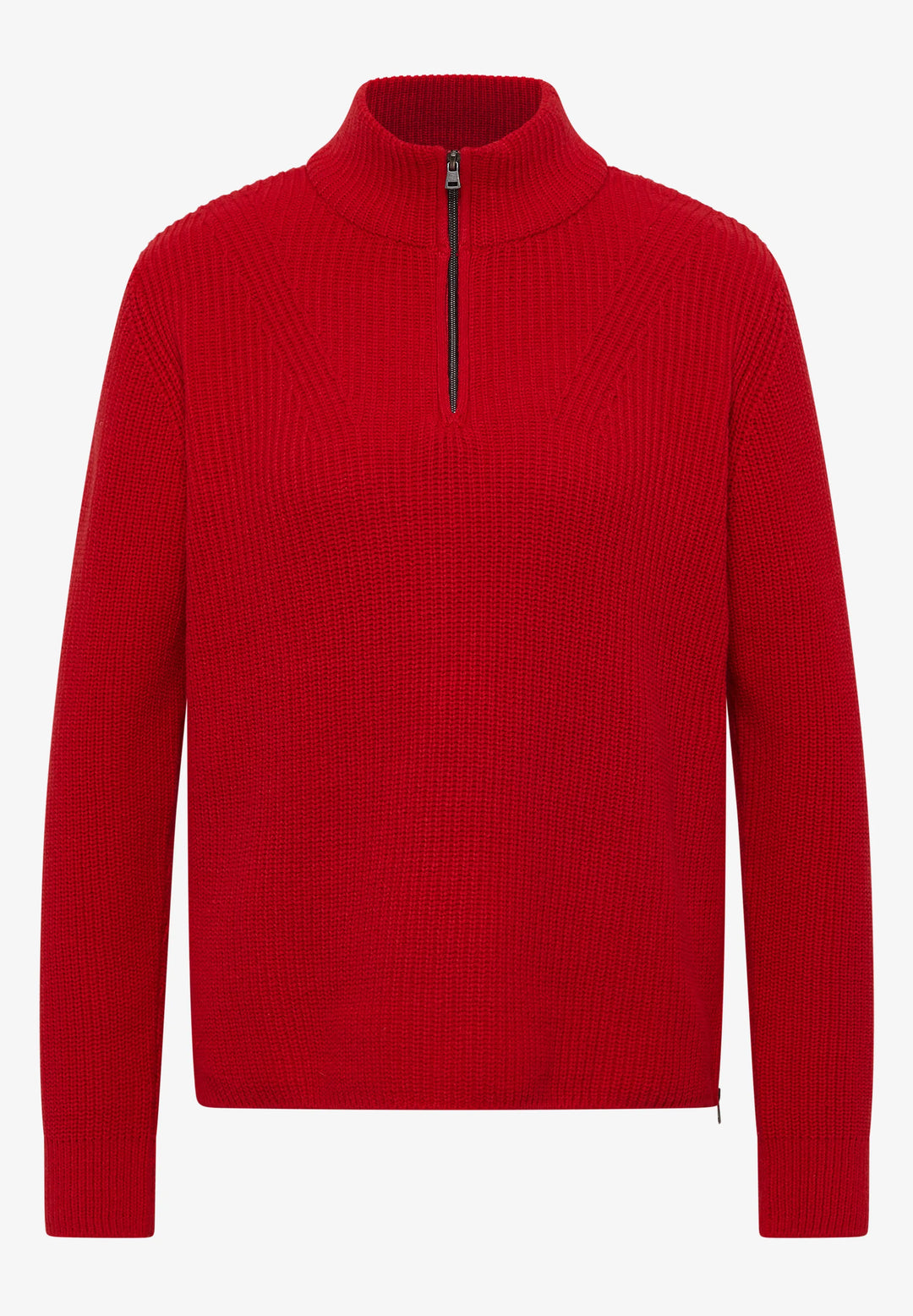 Genser med glidelås detaljer - flame red