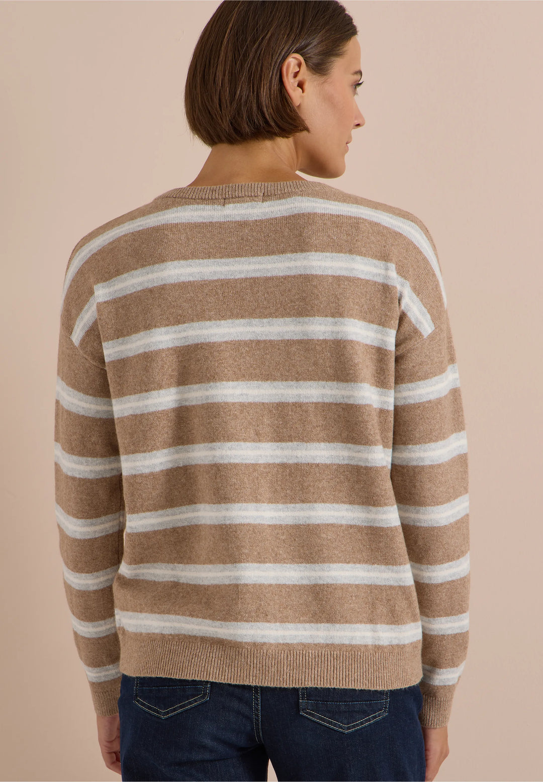 Cosy striped boatneck - creamy