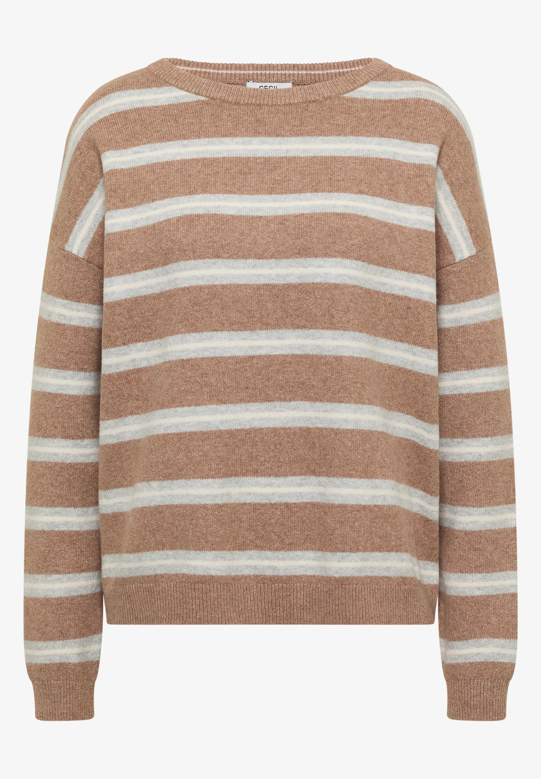 Cosy striped boatneck - creamy