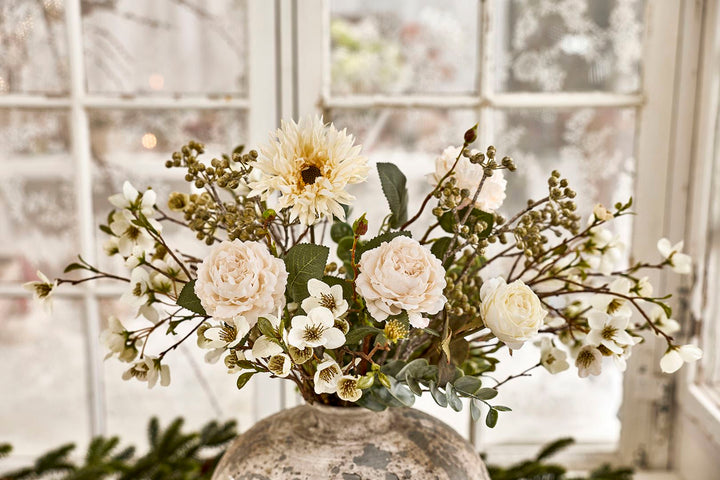 Silkebl. Blomstergren 3 stk. L:53 cm Cream