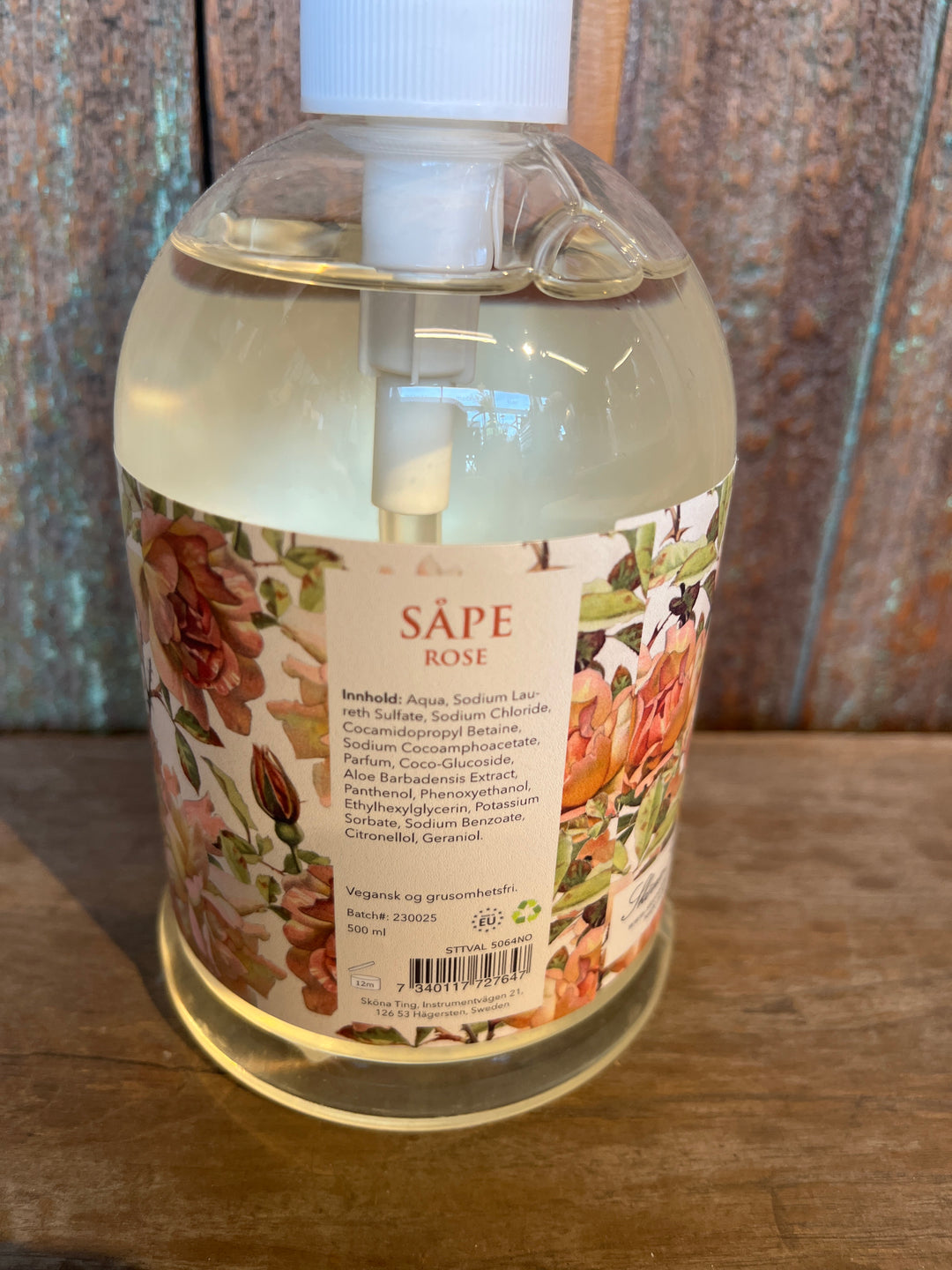 Pumpesåpe, 500 ml - rose/ roser