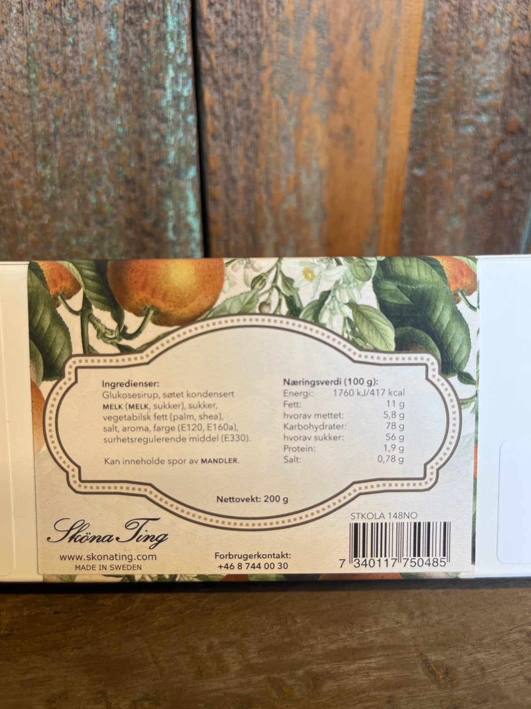 Karamell  i pappeske - appelsin / appelsiner