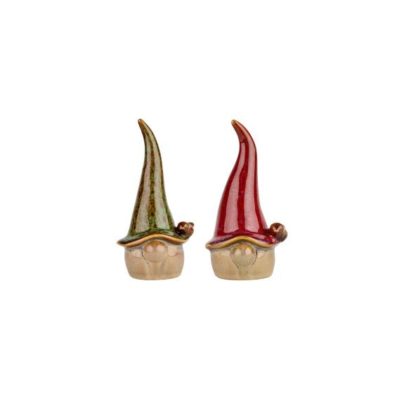 Nisse/fugl  H:15 cm 2 ass. Rød/Grønn Keramik