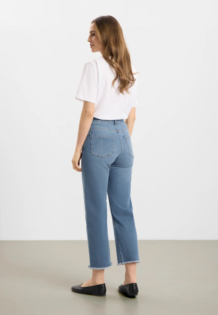 Amelia raw straight cropped - Washed blue denim - Many Colors