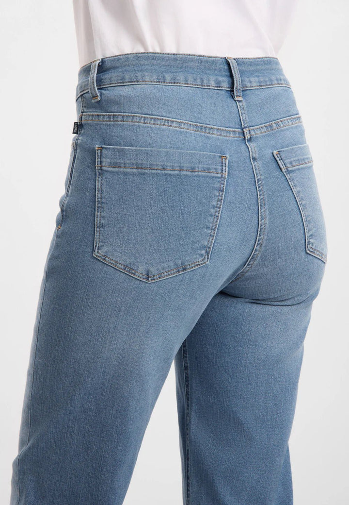 Amelia raw straight cropped - Washed blue denim - Many Colors