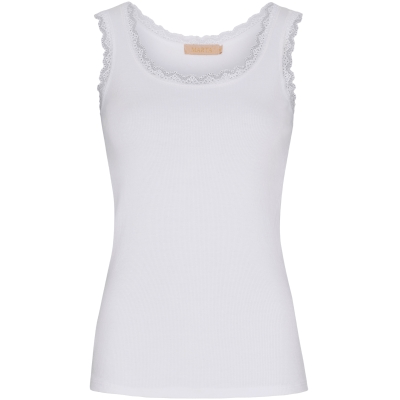 Angeline topp med blondekant - hvit - Many Colors