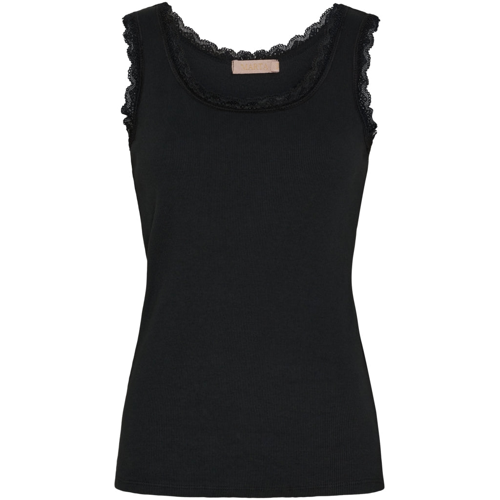 Angeline topp med blondekant - svart - Many Colors