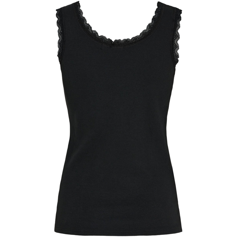 Angeline topp med blondekant - svart - Many Colors