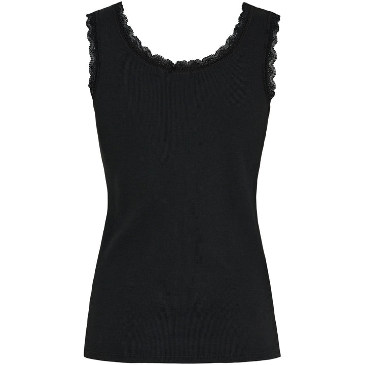 Angeline topp med blondekant - svart - Many Colors