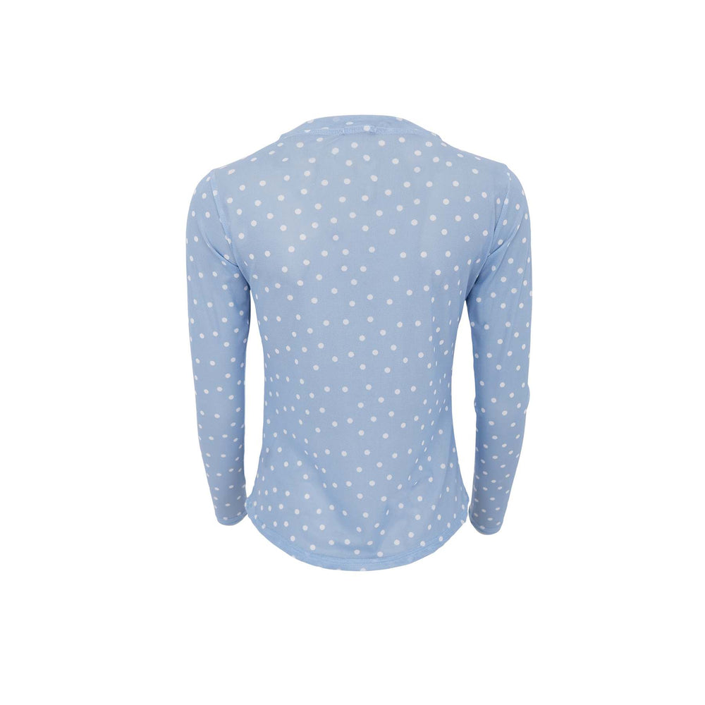 Annie mesh bluse - Lt blue dot - Many Colors