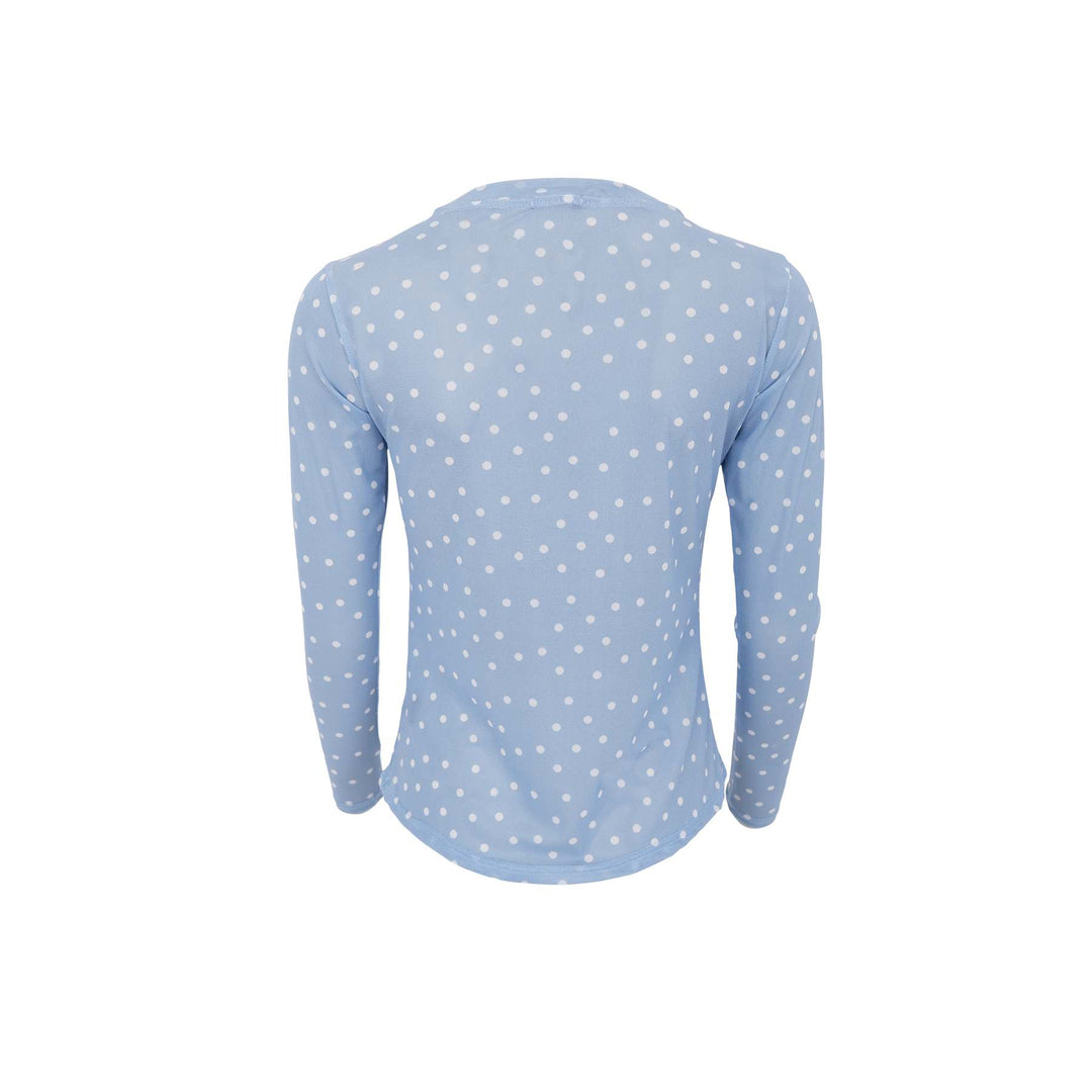 Annie mesh bluse - Lt blue dot - Many Colors