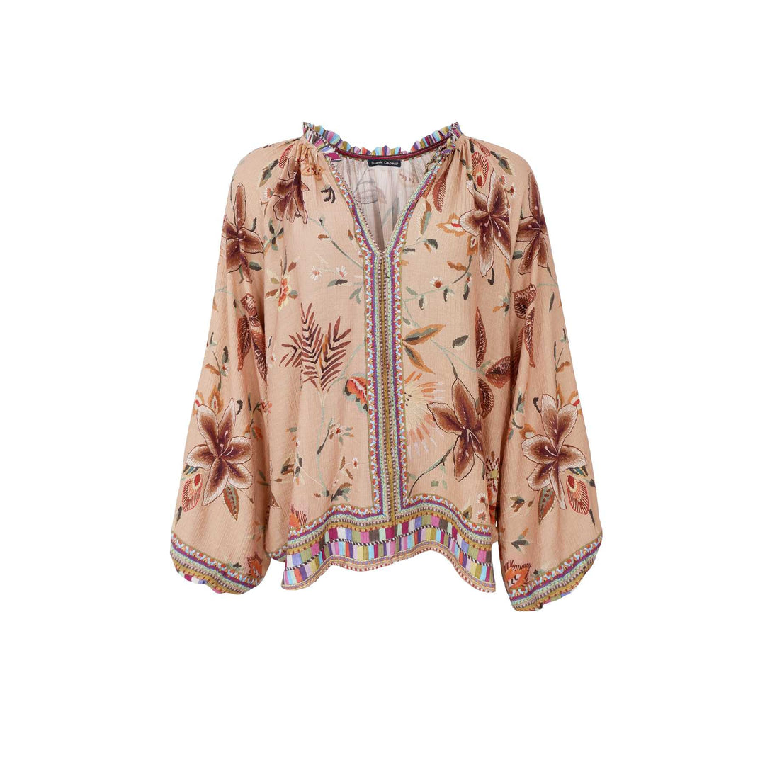 Art crepe bluse - nougat - onesize - Many Colors