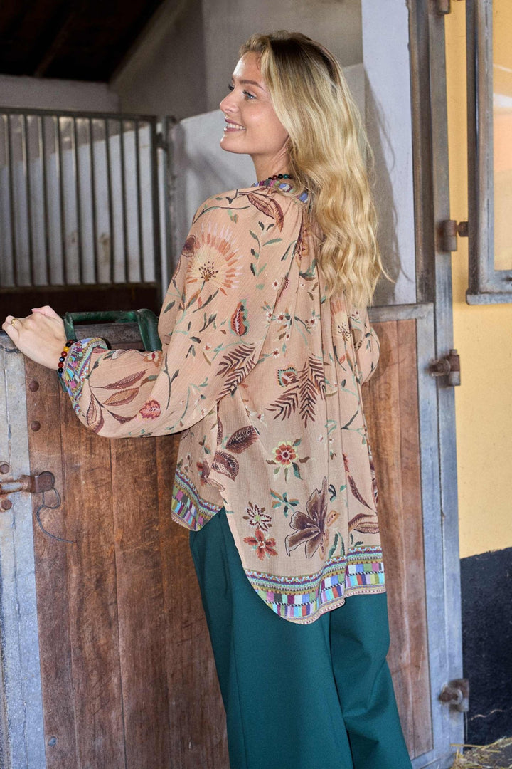 Art crepe bluse - nougat - onesize - Many Colors