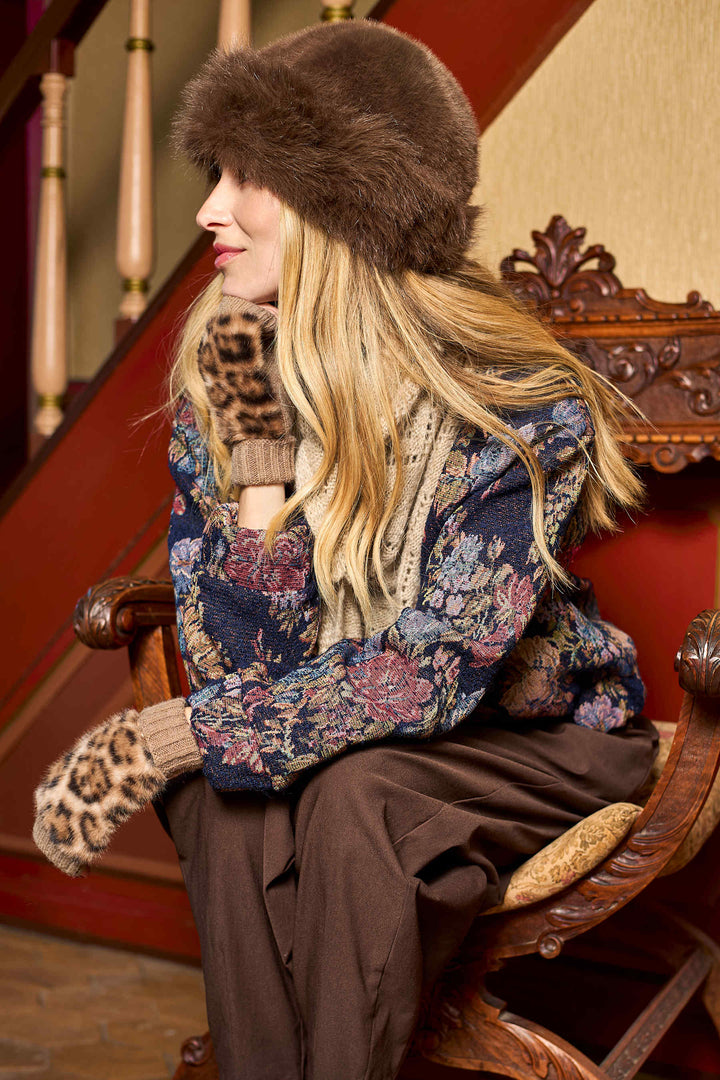 Kajsa fluffy hatt - coffee - onesize