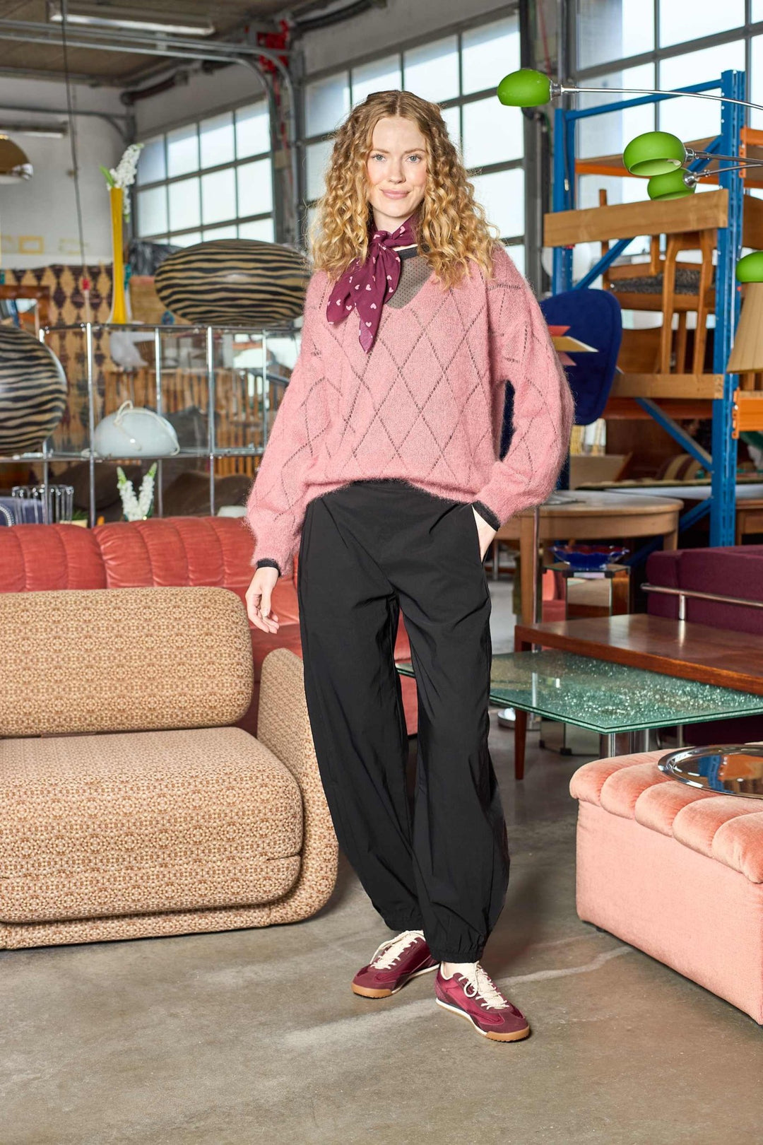 Bjoerk argyle genser - varm rosa - Many Colors