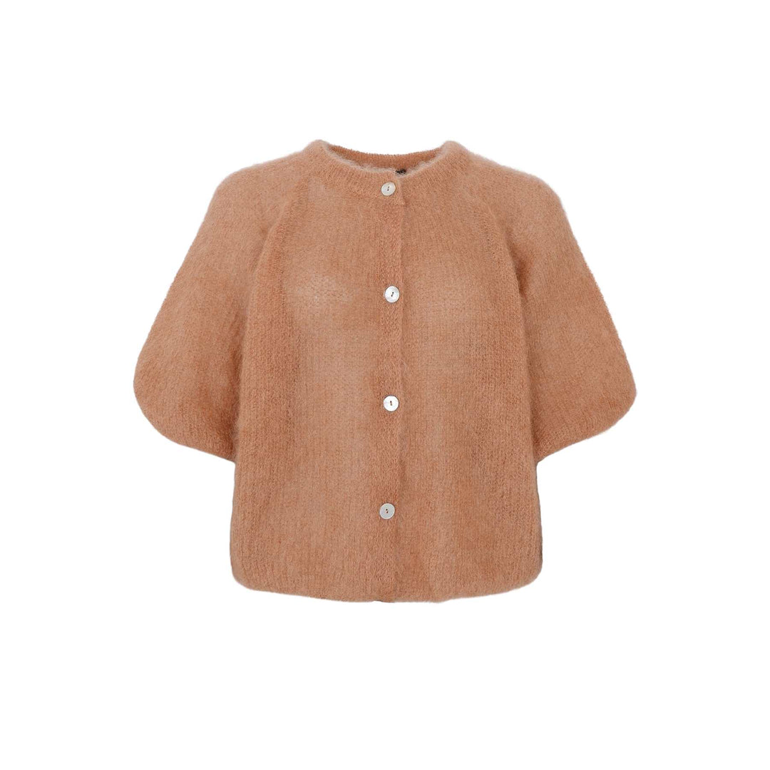 Bjoerk patent strikk cardigan - camel - Many Colors