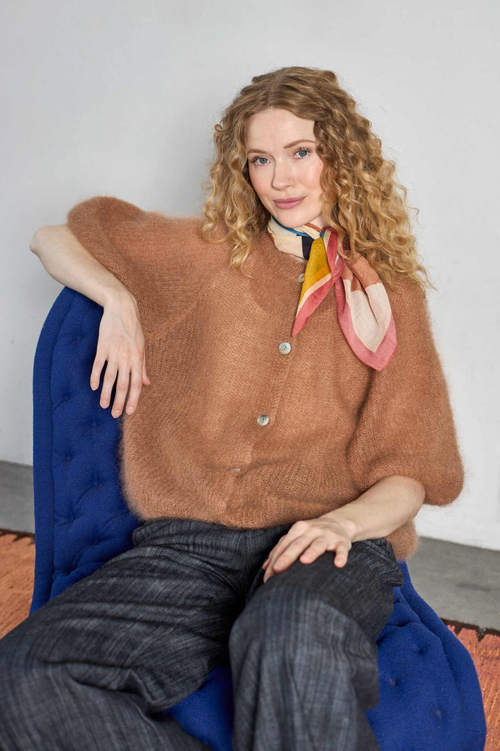 Bjoerk patent strikk cardigan - camel - Many Colors