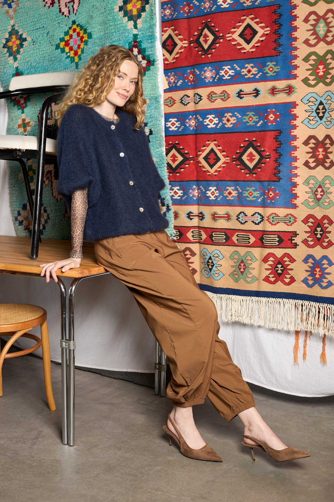 Bjoerk patent strikk cardigan - navy - Many Colors