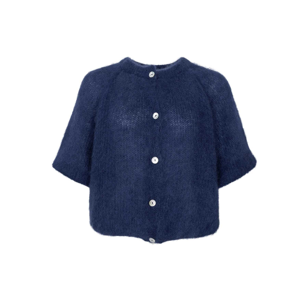 Bjoerk patent strikk cardigan - navy - Many Colors