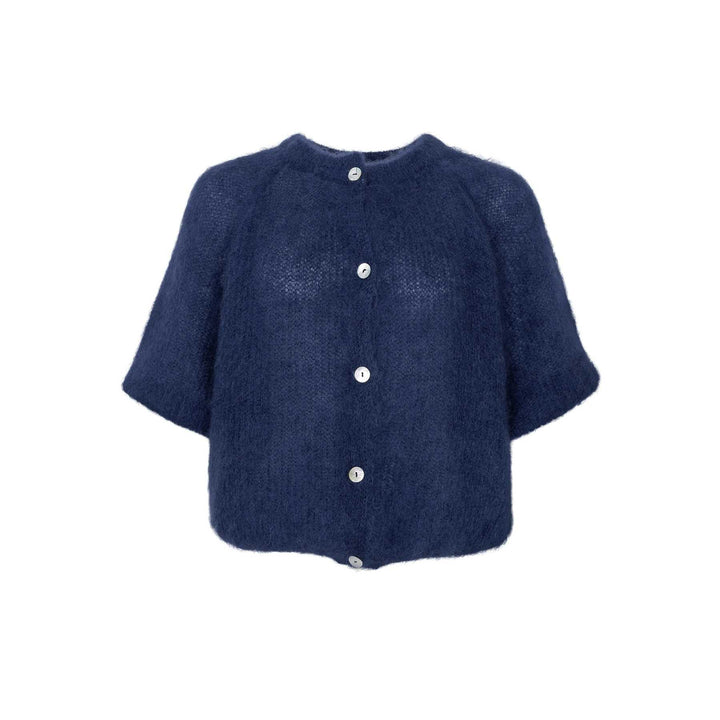Bjoerk patent strikk cardigan - navy - Many Colors