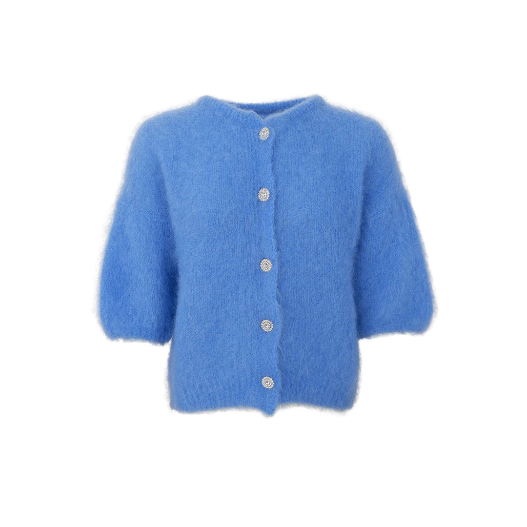 Bjoerk strikket cardigan i 80% mohair - blå - Many Colors