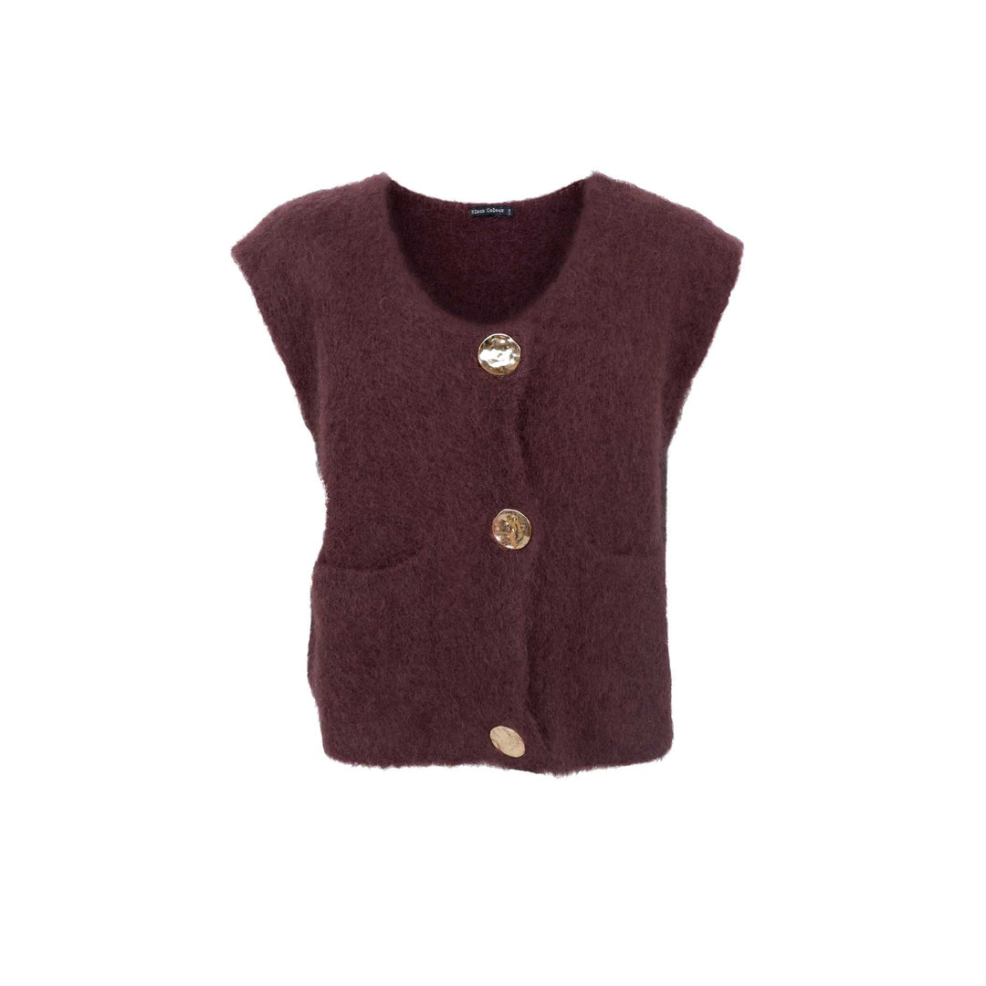 Bjoerk strikket vest i 80% mohair - coffe - Many Colors