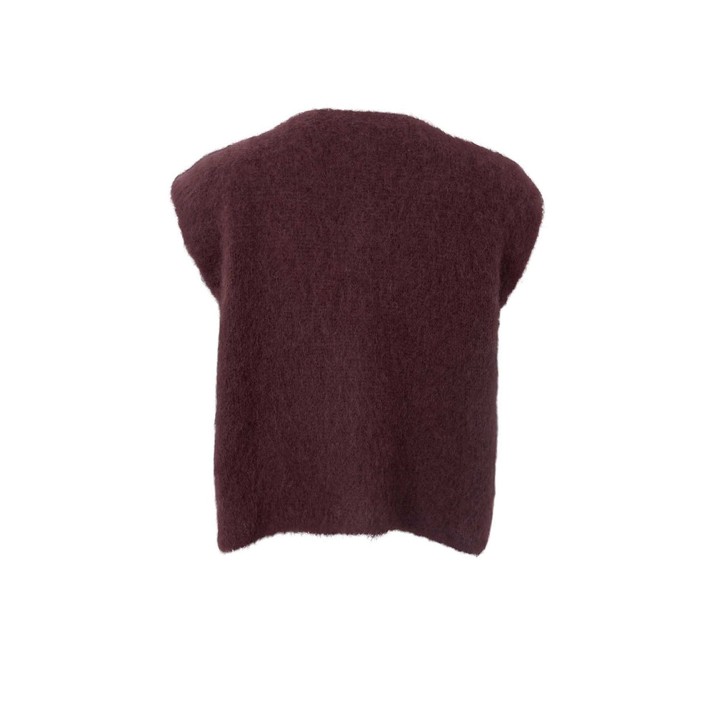 Bjoerk strikket vest i 80% mohair - coffe - Many Colors