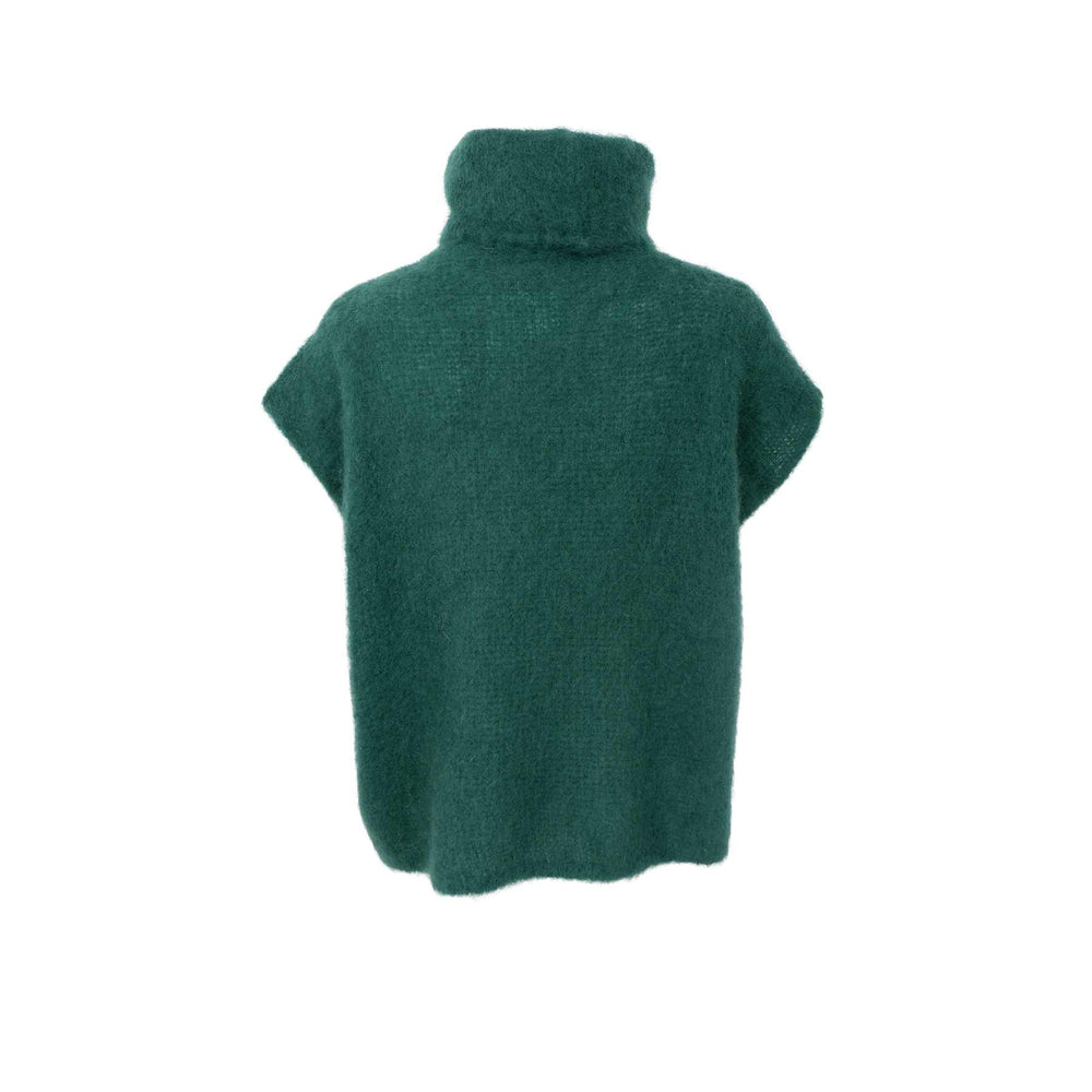 Bjoerk strikket vest med hals - 80% mohair - grønn - Many Colors