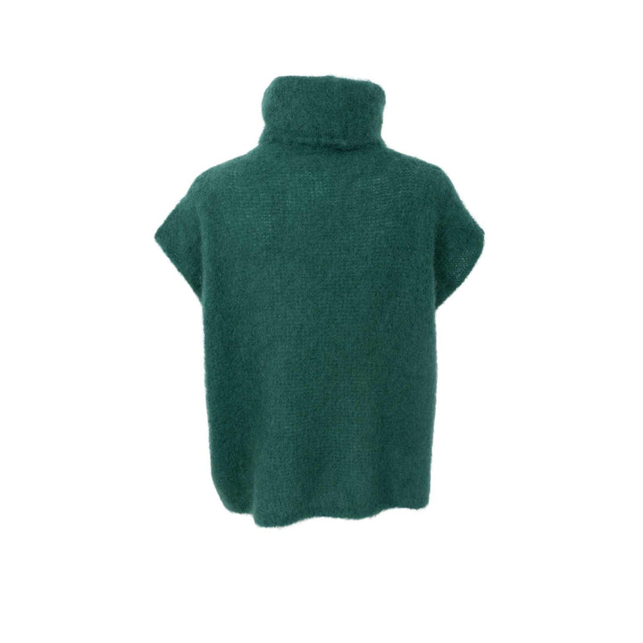 Bjoerk strikket vest med hals - 80% mohair - grønn - Many Colors