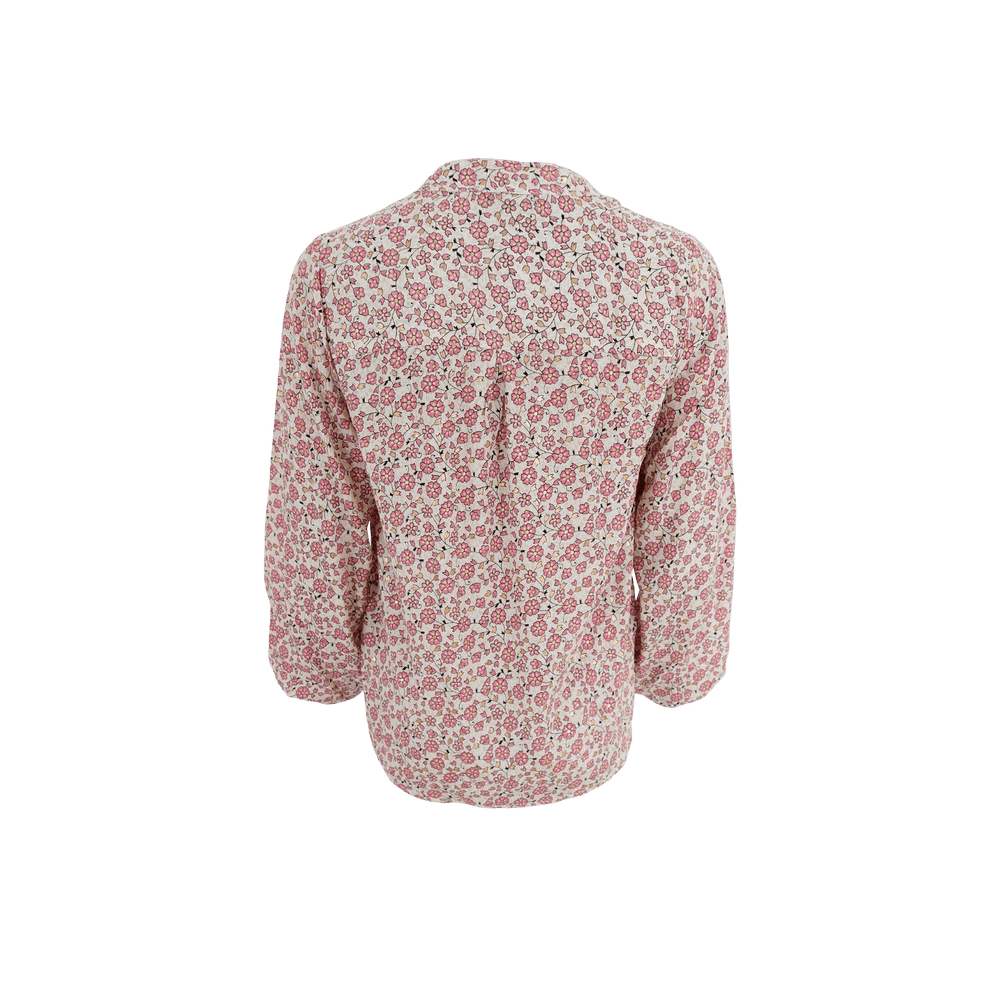 Bluse m/blomsterprint - rosa - Many Colors