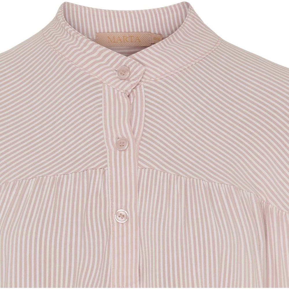 Bluse med 3/4 arm - rosa striper - Many Colors