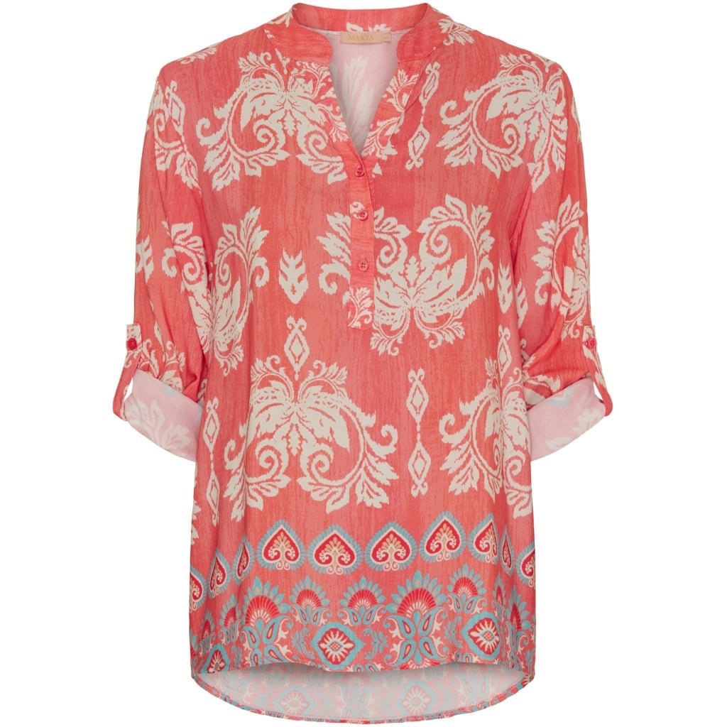 Bluse med print - corall - Many Colors