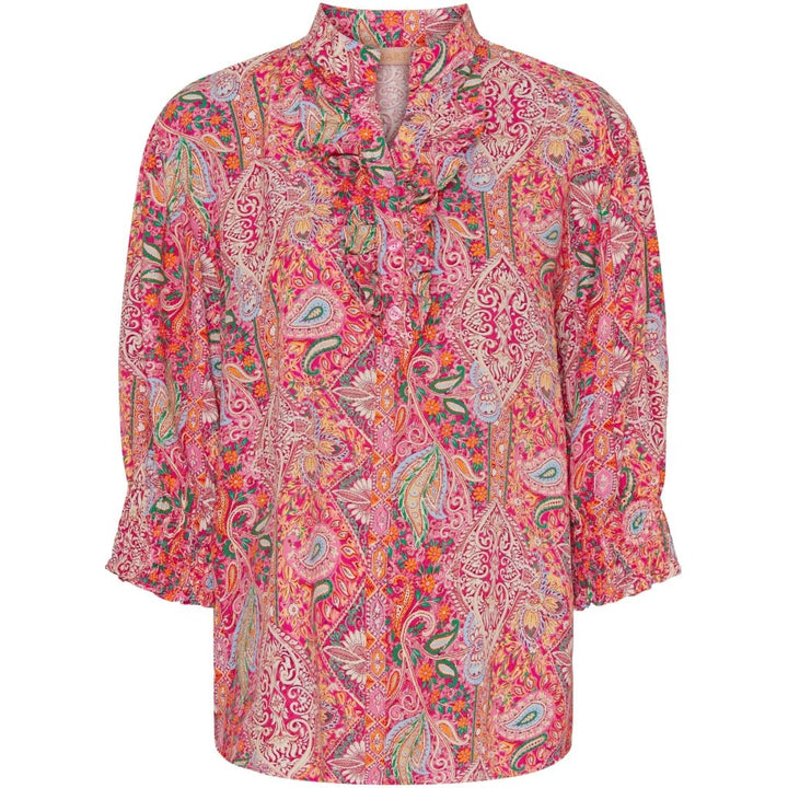 Bluse med print - fuxia - Many Colors