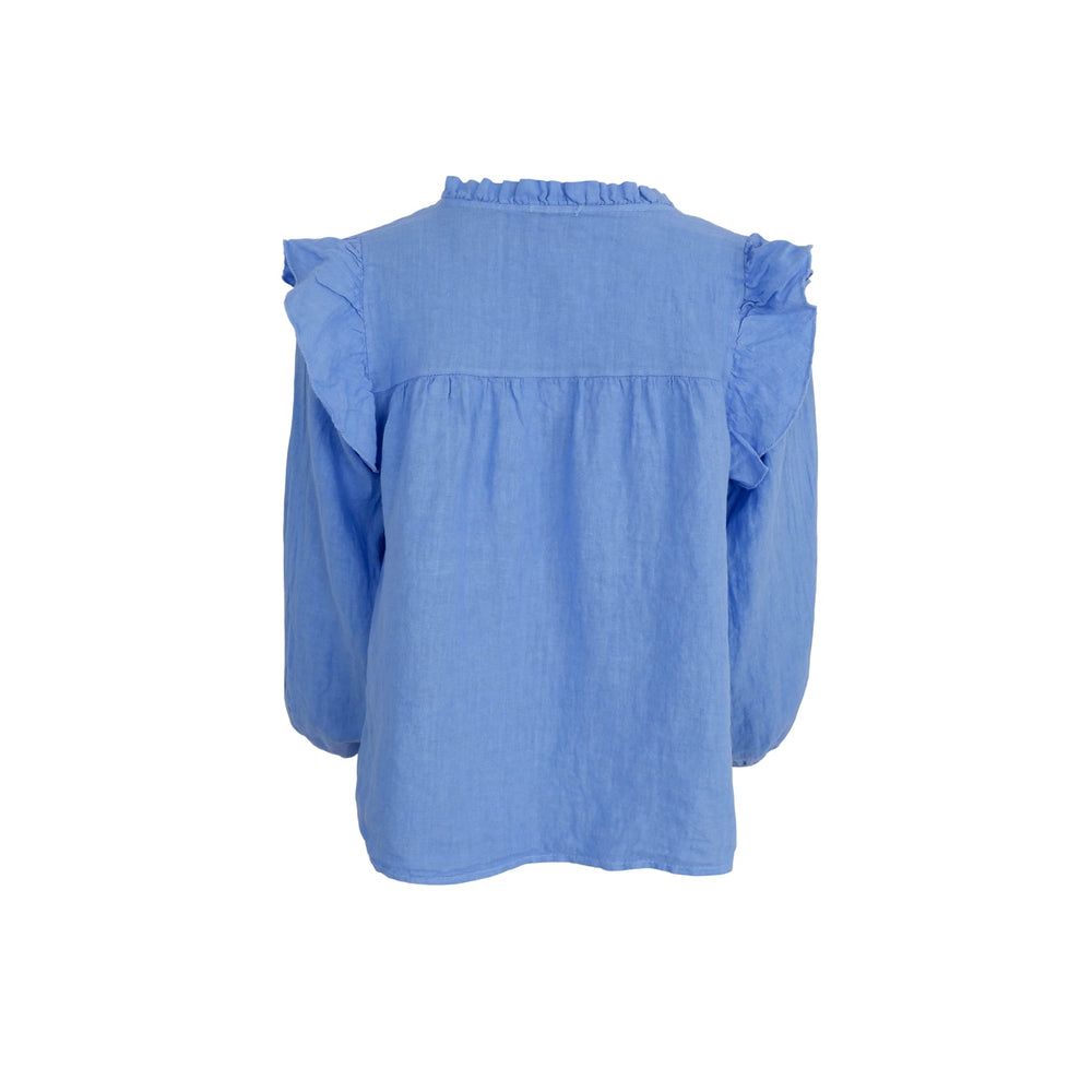 Bluse med rysjer - 100% lin - Many Colors