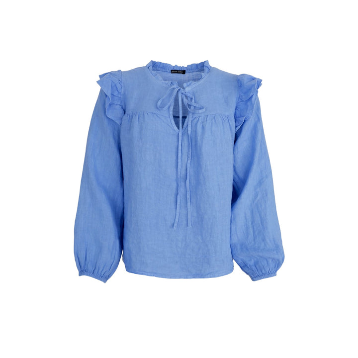 Bluse med rysjer - 100% lin - Many Colors