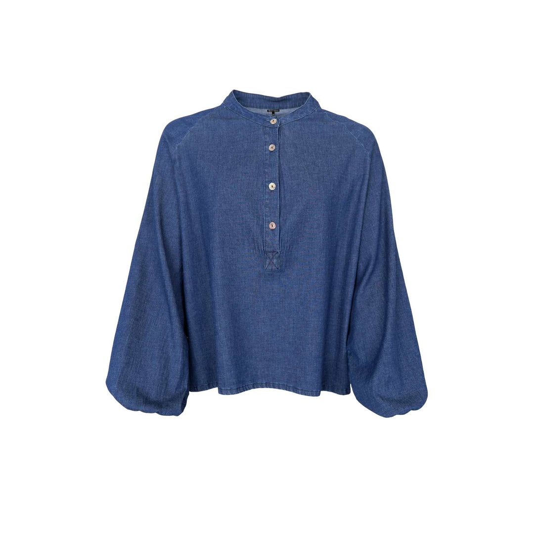 Carey raglan skjorte bluse - denim - Many Colors