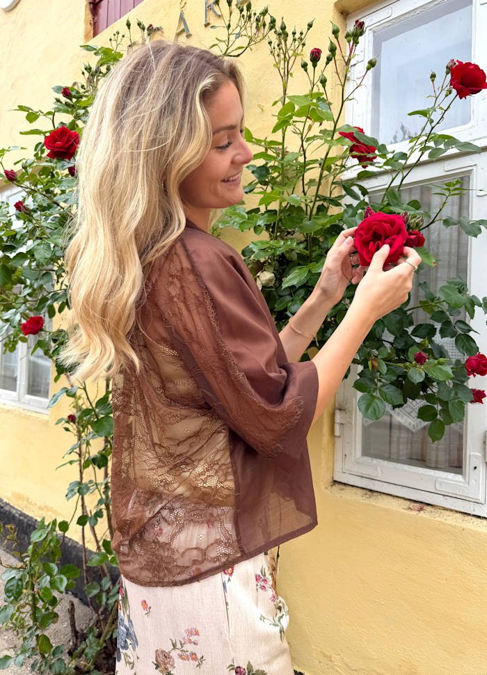 Carla lace skjorte - Hasselnøtt - Many Colors